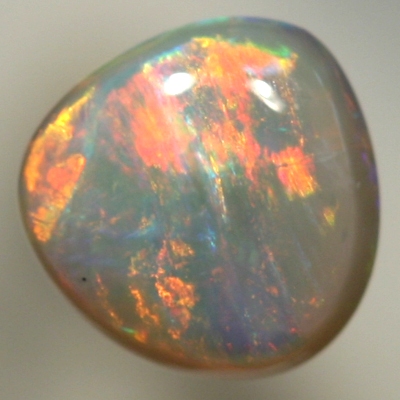 SOLID SEMI BLACK OPAL Double sided with high dome, red Flame pattern. SEE VIDEO